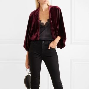 NWOT Alice + Olivia cropped Donnie Velvet Jacket